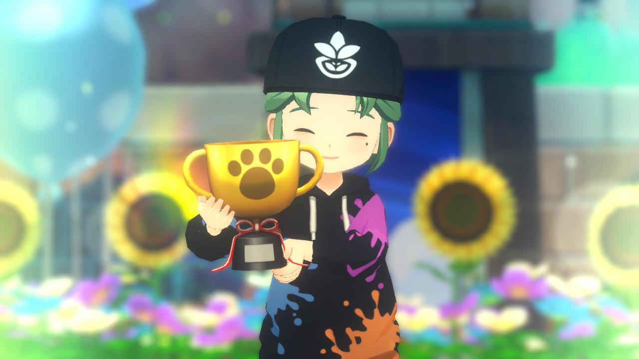 Winning the Pet Show trophy