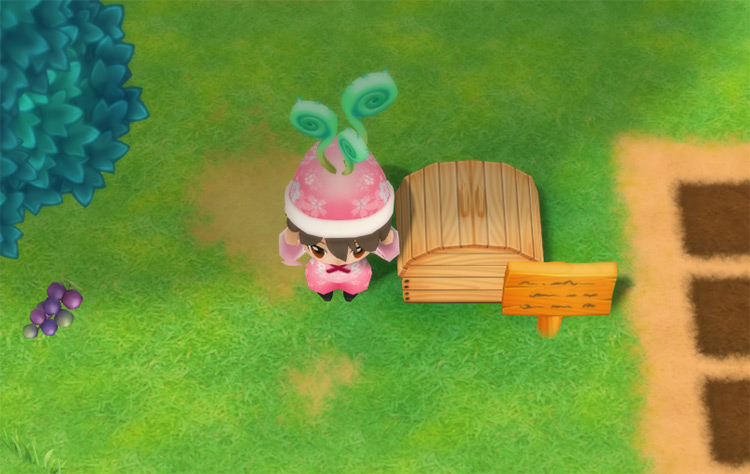 The farmer drops Green Grass into the Shipping Bin.