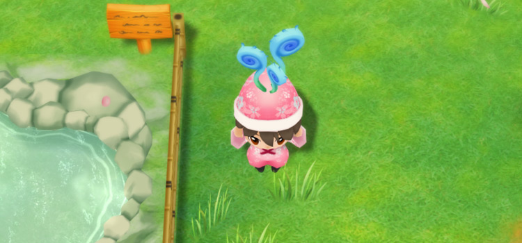 The farmer holding Blue Grass