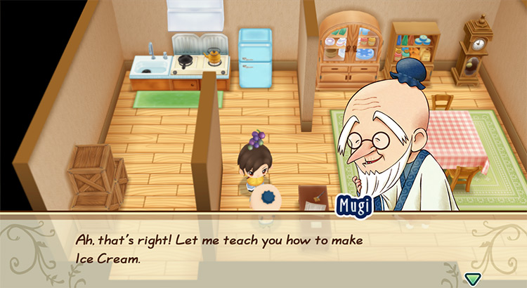 Mugi offers to teach the farmer the recipe for Ice Cream.