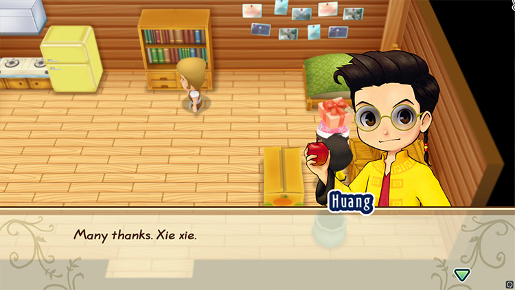 Huang’s response when the farmer gives him a liked gift.