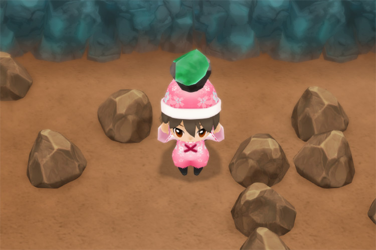 The farmer finds a Jade in the Lake Mine.