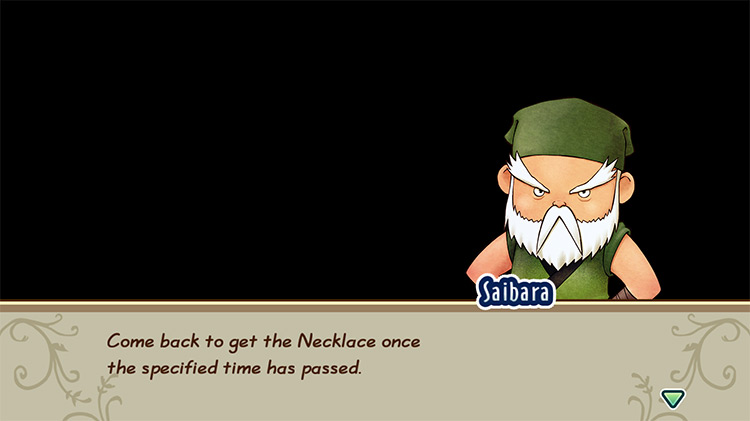 The farmer commissions a Necklace from Saibara.