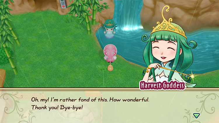 The Harvest Goddess appears to the farmer after receiving a loved gift / SoS: FoMT