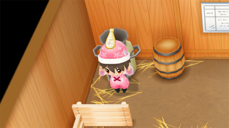 The farmer makes Mayonnaise using the Mayonnaise Machine.