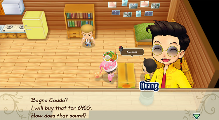 Huang offers to buy Bagna Cauda from the farmer.