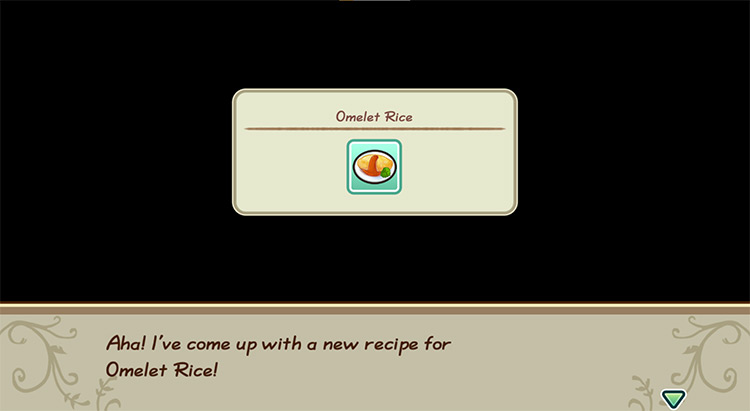The farmer gets inspired to cook Omelet Rice while in the kitchen.