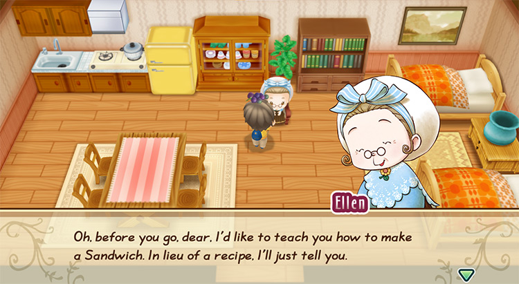 Ellen offers to teach the farmer the recipe for a Sandwich.