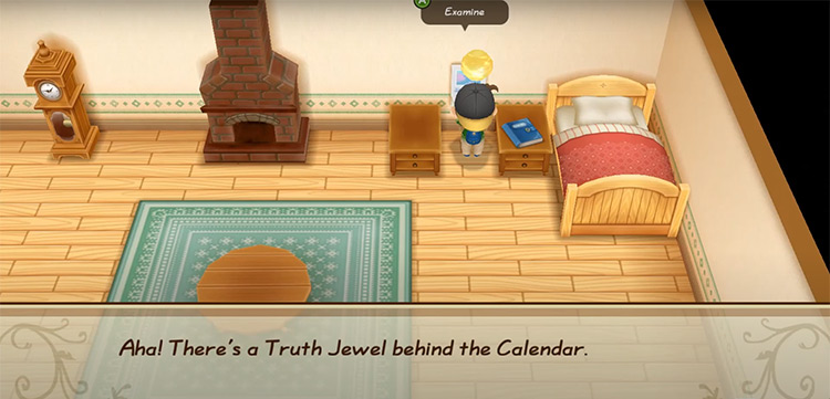 The farmer examines the calendar inside the Mountain Villa.