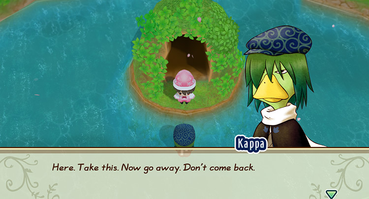 Kappa speaks to the farmer.