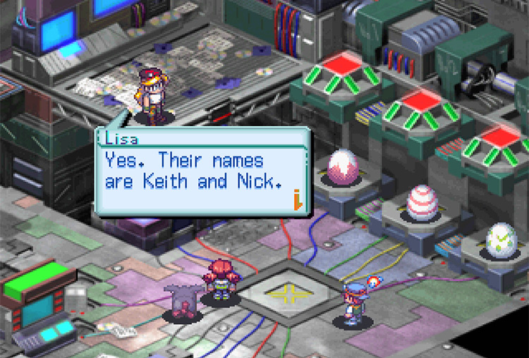Lisa asks you to recruit Keith and Nick for help. / Digimon World 3