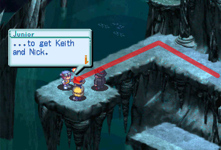 Turning left at the end of the path to find Keith and Nick. / Digimon World 3