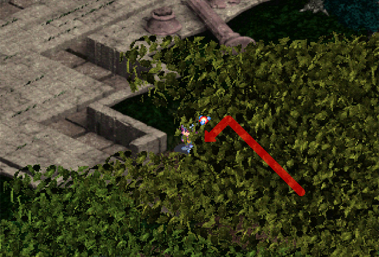 Three steps left, then turning down. / Digimon World 3