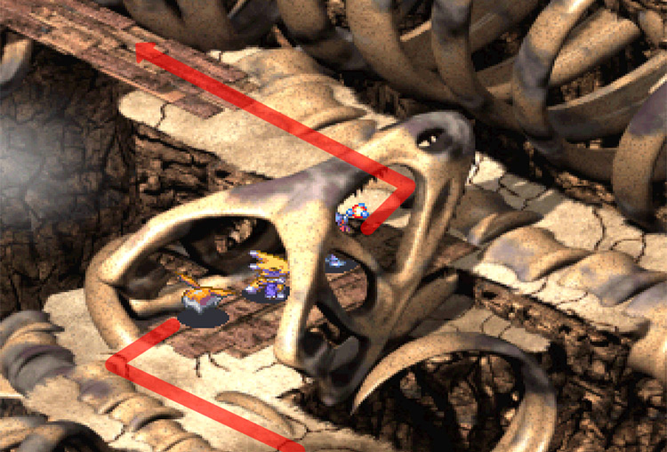 Taking the path to the left on the skeleton. / Digimon World 3