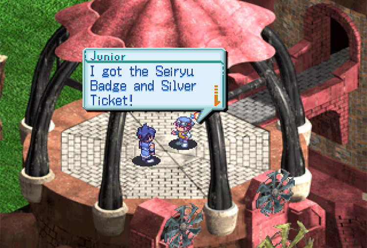 Beating the Seiryu Leader and obtaining the Seiryu Badge. / Digimon World 3