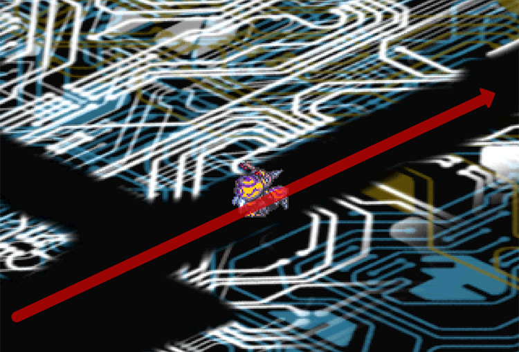 Walking north past the second intersection. / Digimon World 3