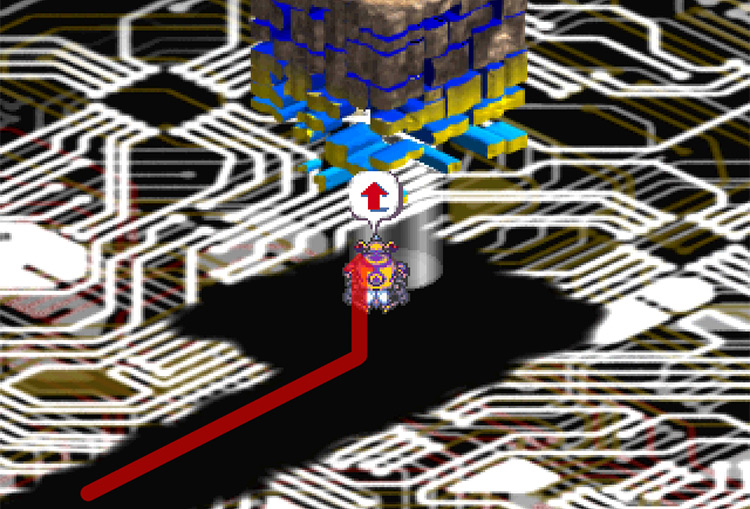 Reaching the end of the Circuit Board and returning to the surface. / Digimon World 3