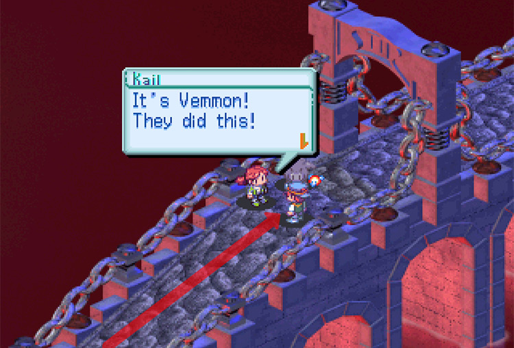 Talking to Kail on Amaterasu Bridge. / Digimon World 3