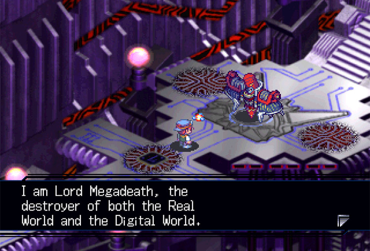 Meeting Lord Megadeath in the A.o.A Headquarters. / Digimon World 3