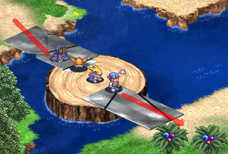 Crossing the metal boards and heading east. / Digimon World 3