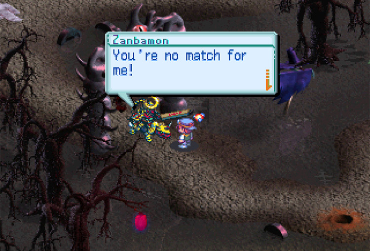 Fleeing from Zambamon. / Digimon World 3
