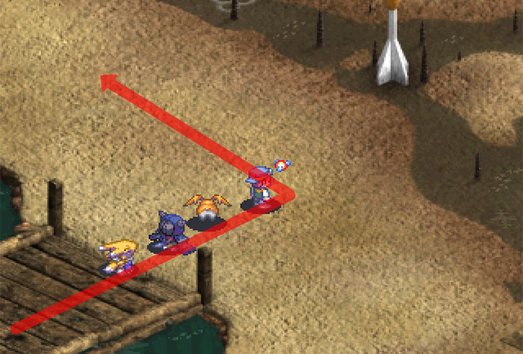 Turning west past the bridge and continuing to Tranquil Swamp. / Digimon World 3