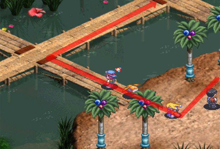 Walking to the crossing behind Ghostbuster Puck. / Digimon World 3