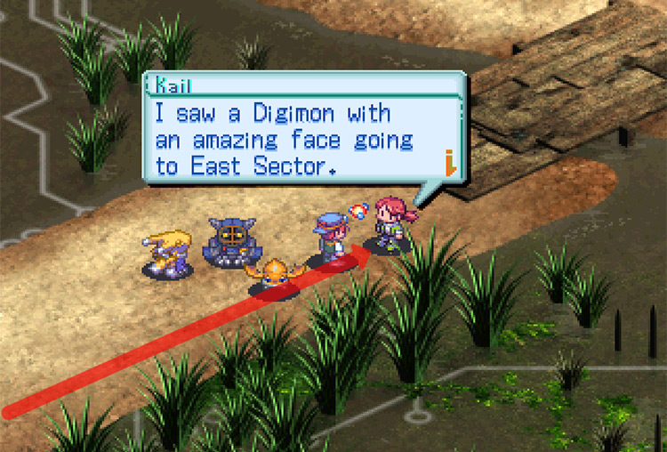 Talking to Kail on the way to South Station. / Digimon World 3