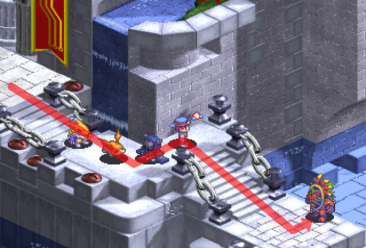 The fake Sepkimon at Asuka Bridge. / Digimon World 3