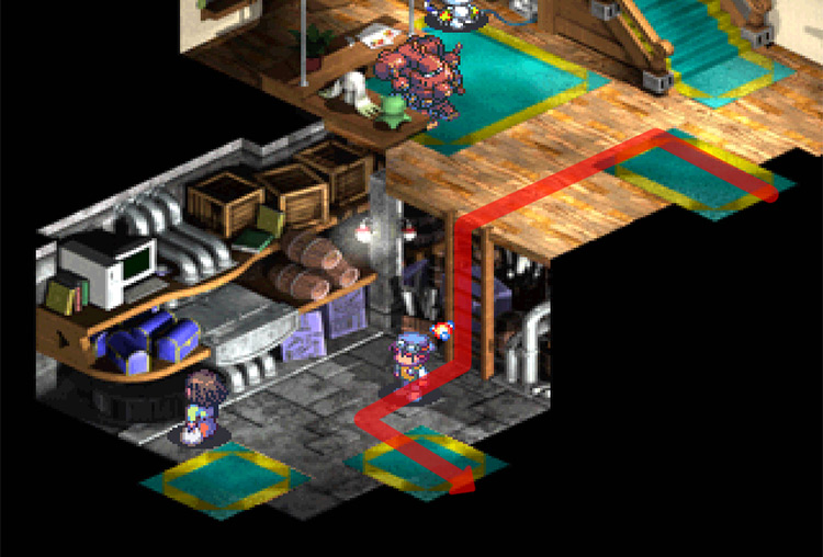Accessing the Underground Path in the Asuka Inn. / Digimon World 3
