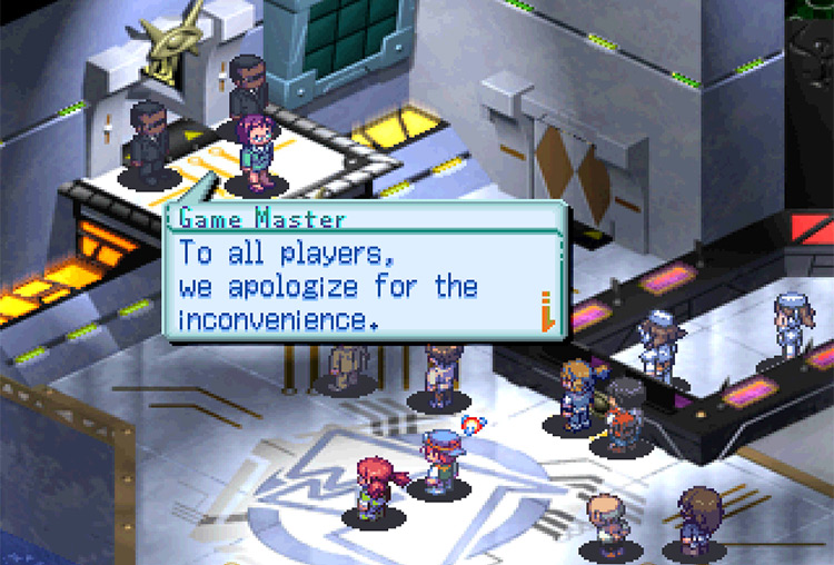 The Game Master addresses the Digimon Online players. / Digimon World 3