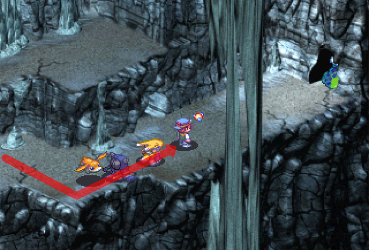 Running into Numemon inside the Underground Cave. / Digimon World 3