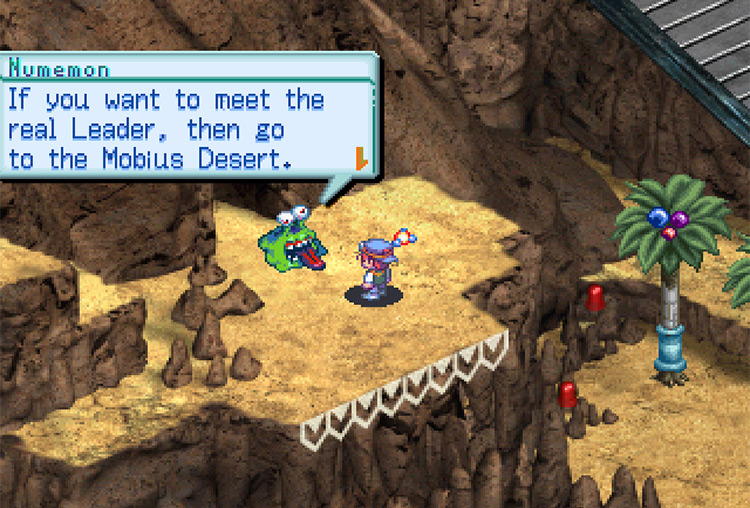 Escaping the Underground Cave with Numemon's help. / Digimon World 3